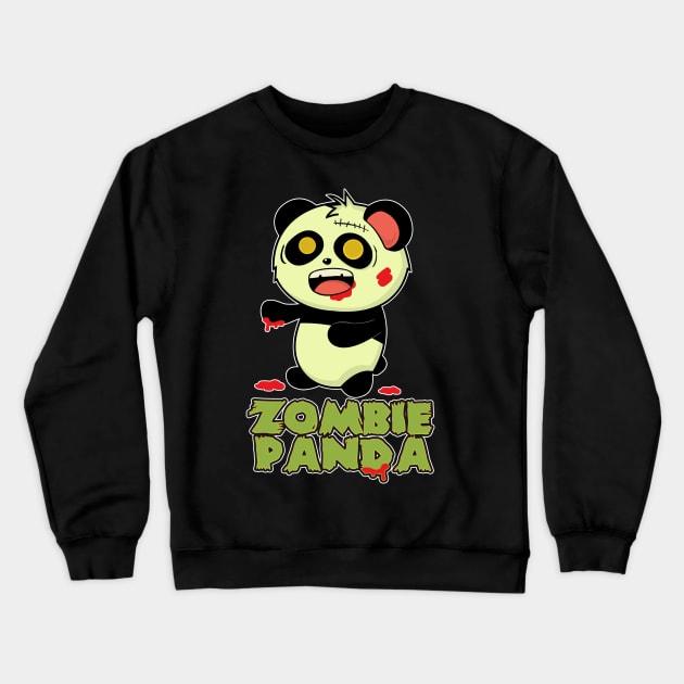 zombie panda Crewneck Sweatshirt by aimey